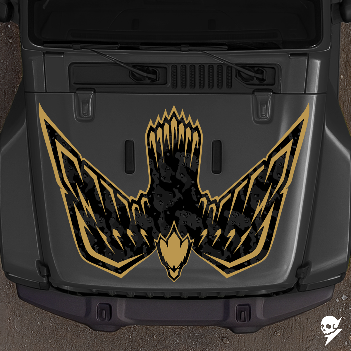"Golden Eagle- Vanguard" (Black Storm) JL / JT / JK hood